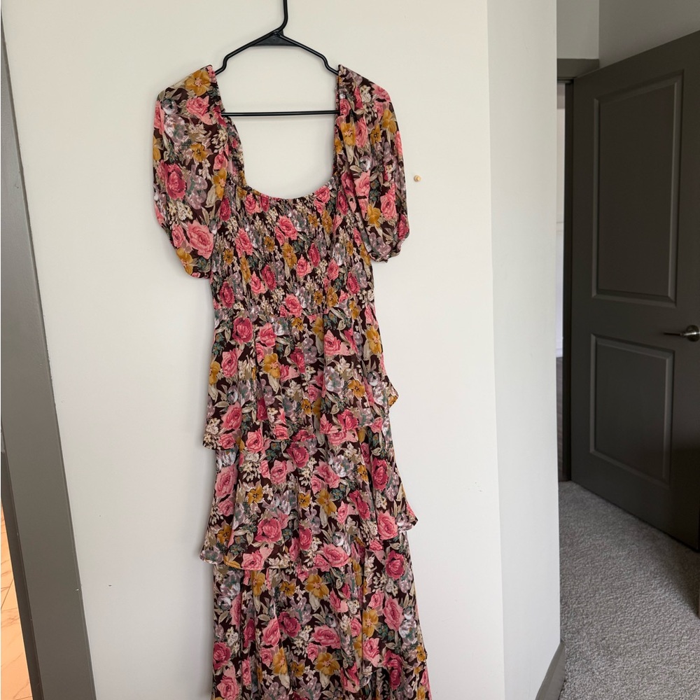 Floral Puff Sleeve Maxi Dress
